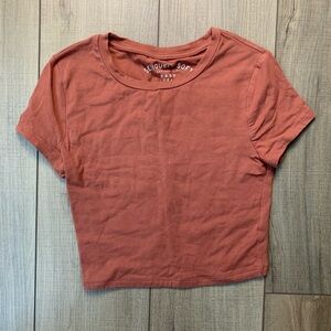 Aeropostale Rust-Colored Short Sleeve Crop Top